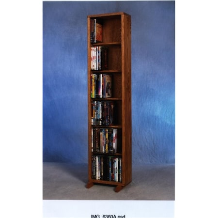 Wood Shed Solid Oak 6 Row Dowel DVD Cabinet Tower 615-12